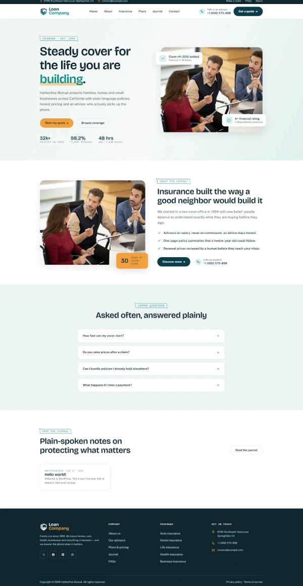 free-loan-company-wp-theme