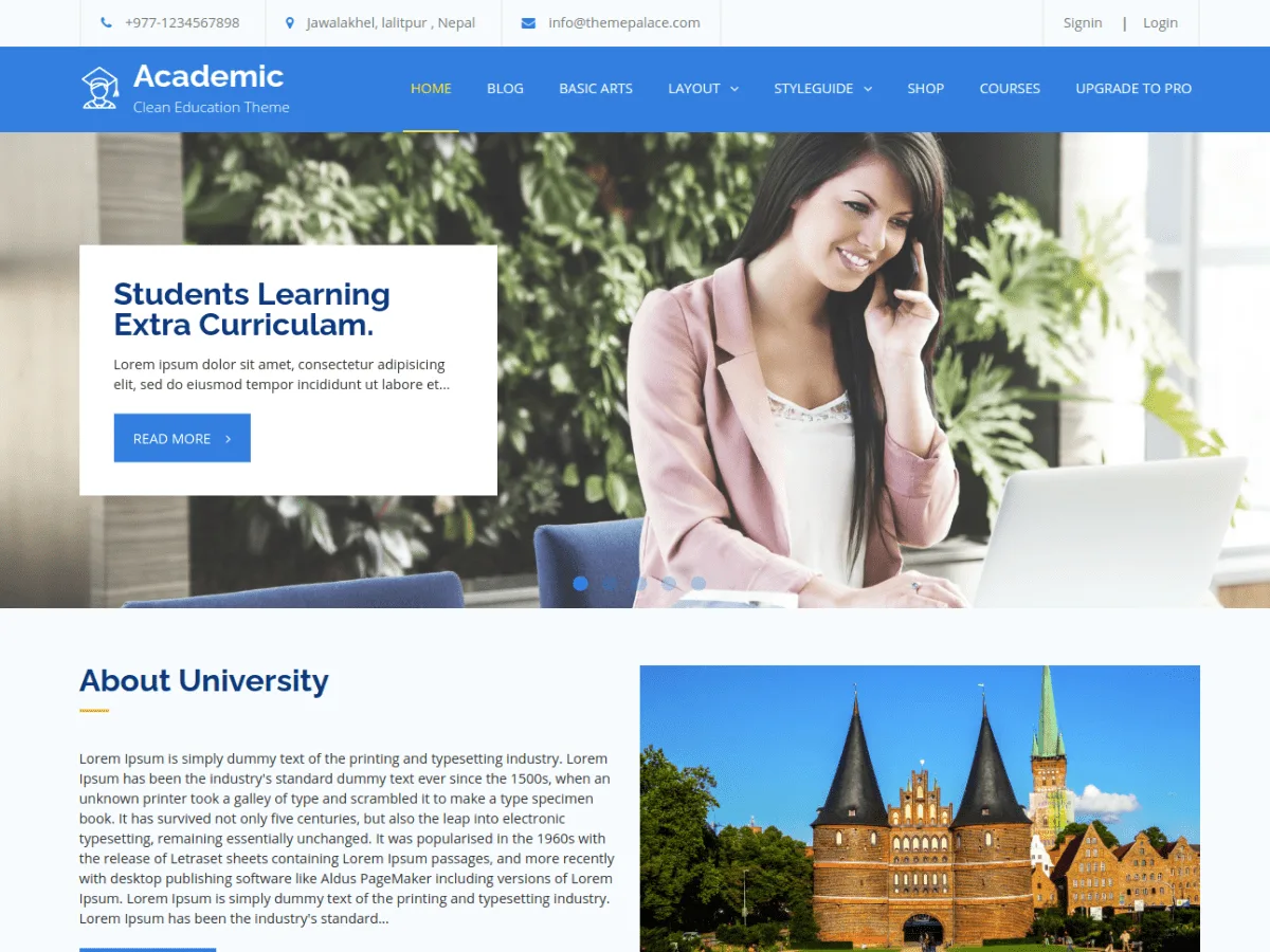 Academic – WordPress theme for scientific journal