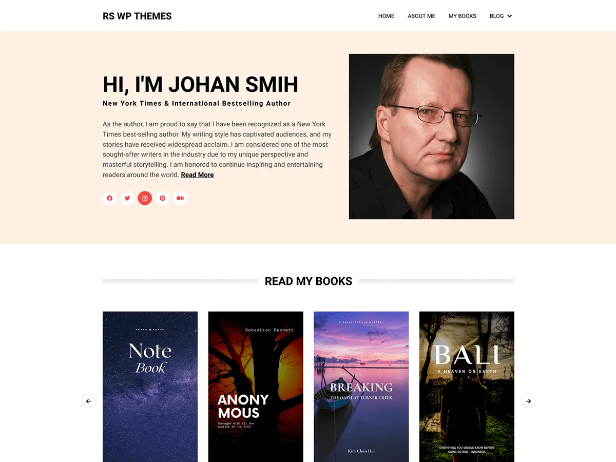 Author Personal Blog – WordPress theme for quotes and author