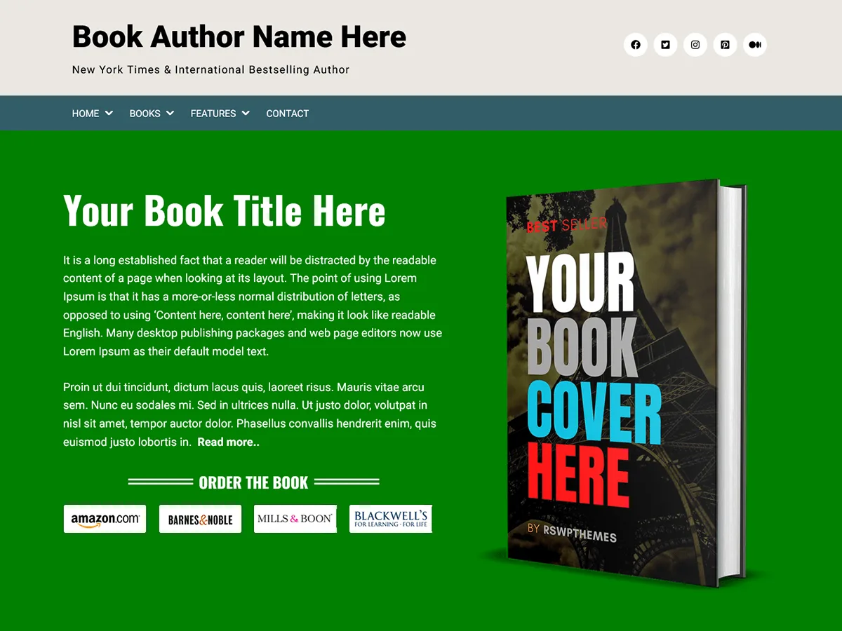 Author Portfolio – WordPress theme for quotes and author