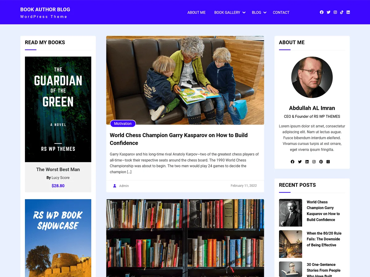 Book Author Blog – WordPress theme for quotes and author