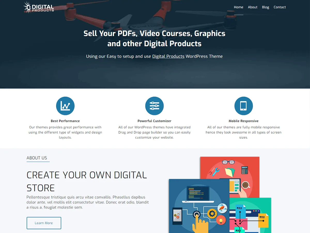 Digital Products – WordPress theme for digital products