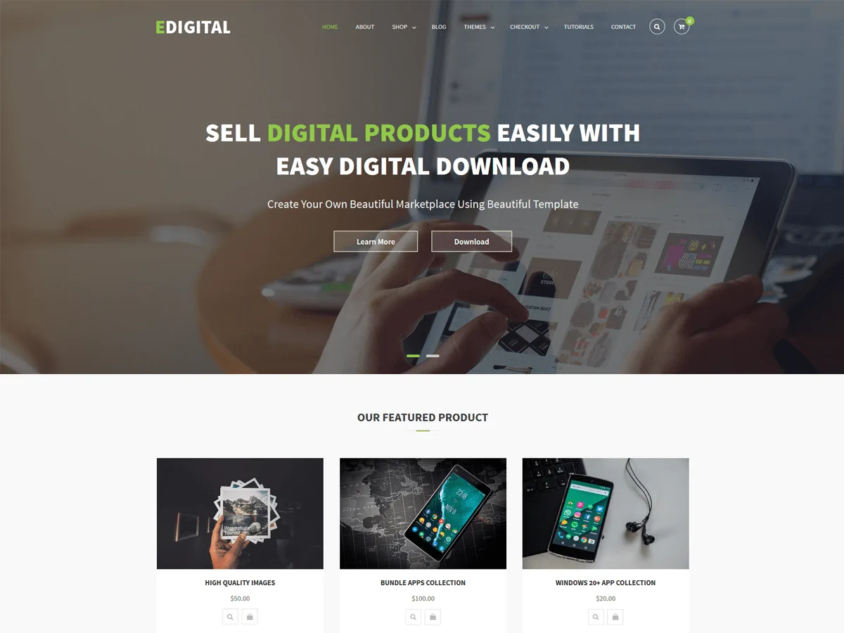 EDigital – WordPress theme for digital products