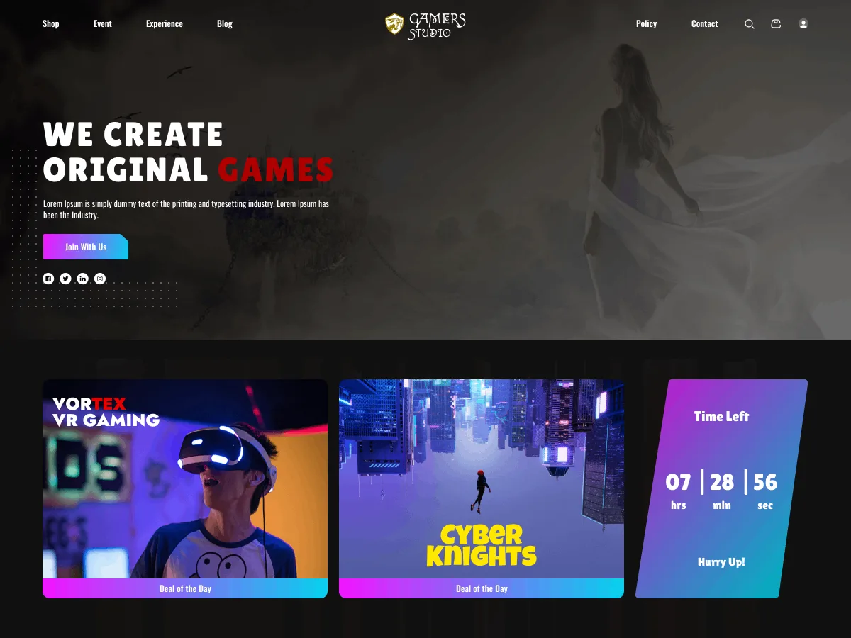 Gamers Studio – WordPress theme for gaming blog