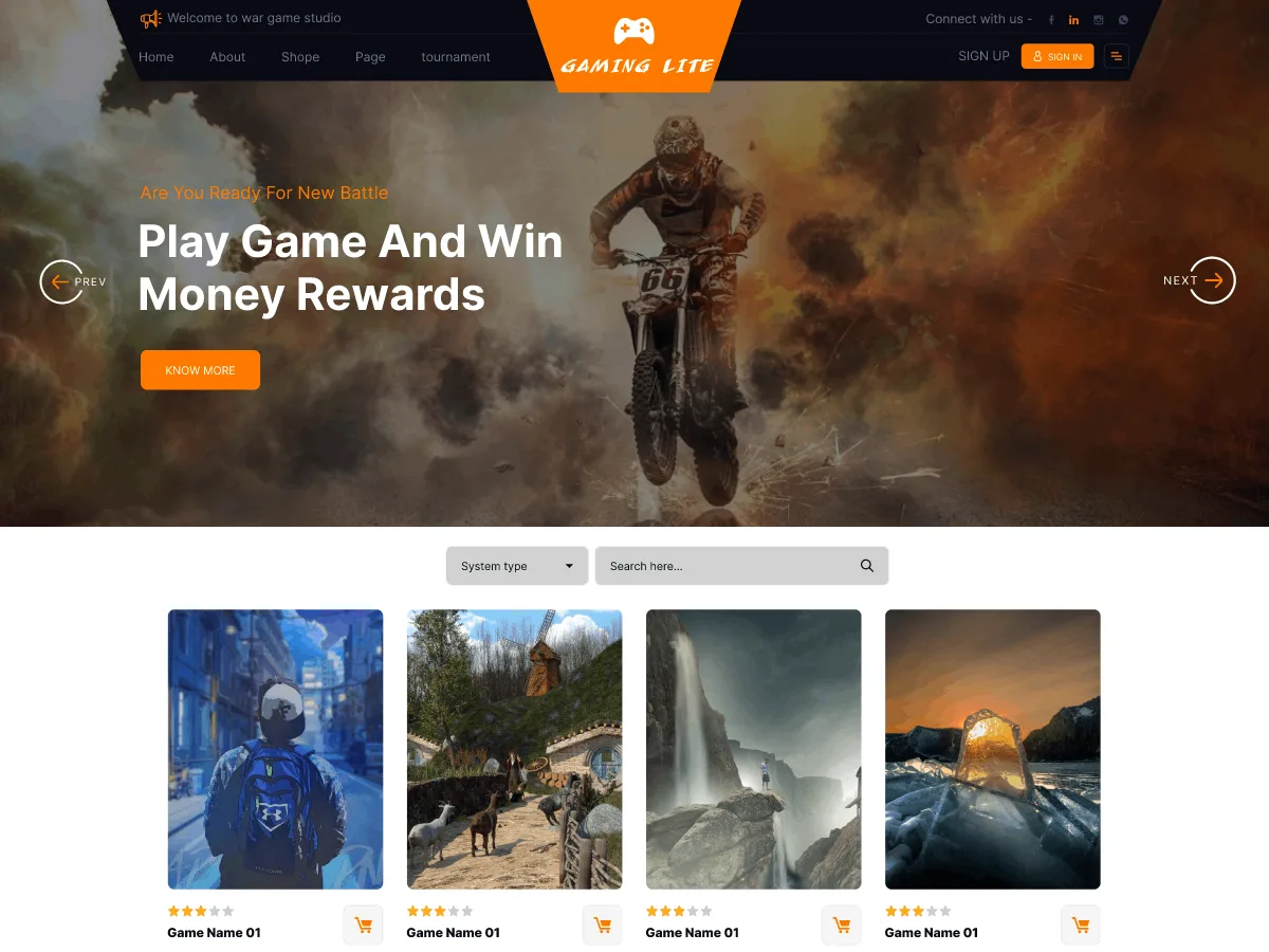 Gaming Lite – WordPress theme for gaming blog