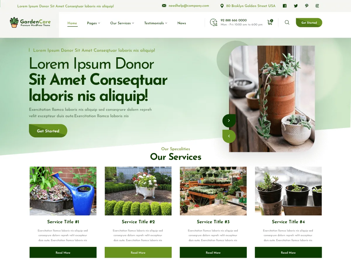 Garden Care – WordPress theme for plant nursery