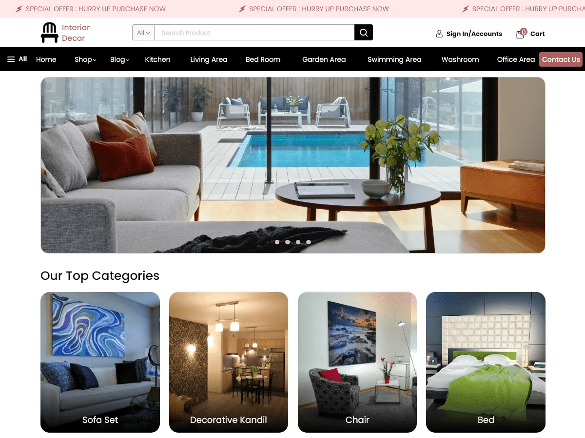 Luxury Furniture Store – WordPress theme for furniture store