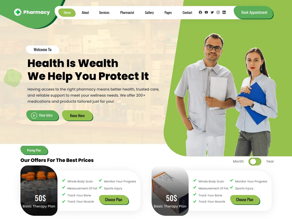 Medical Pharmacy – WordPress theme for pharmaceutical company