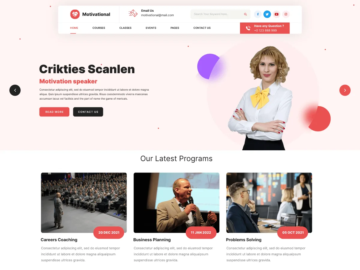 Motivational Speaker – WordPress theme for quotes and author
