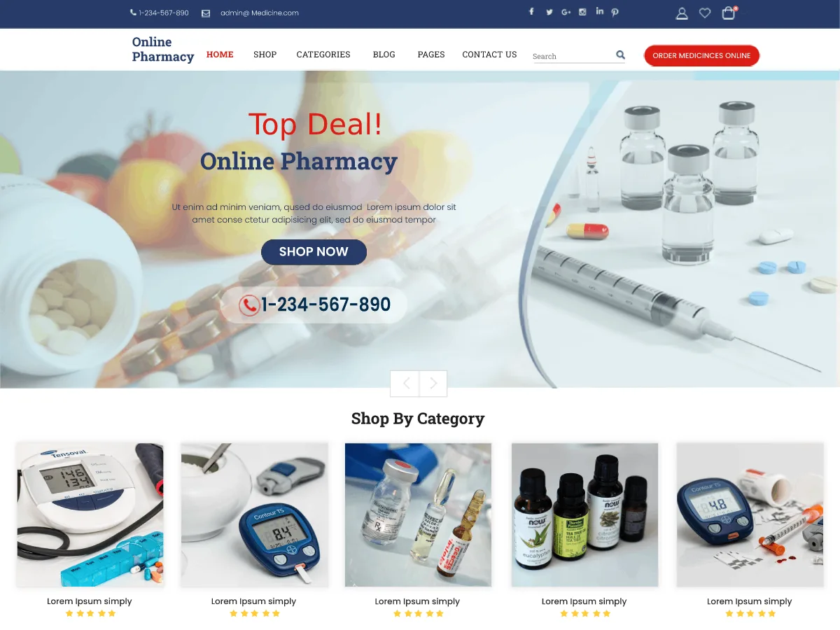 Online Pharmacy – WordPress theme for pharmaceutical company