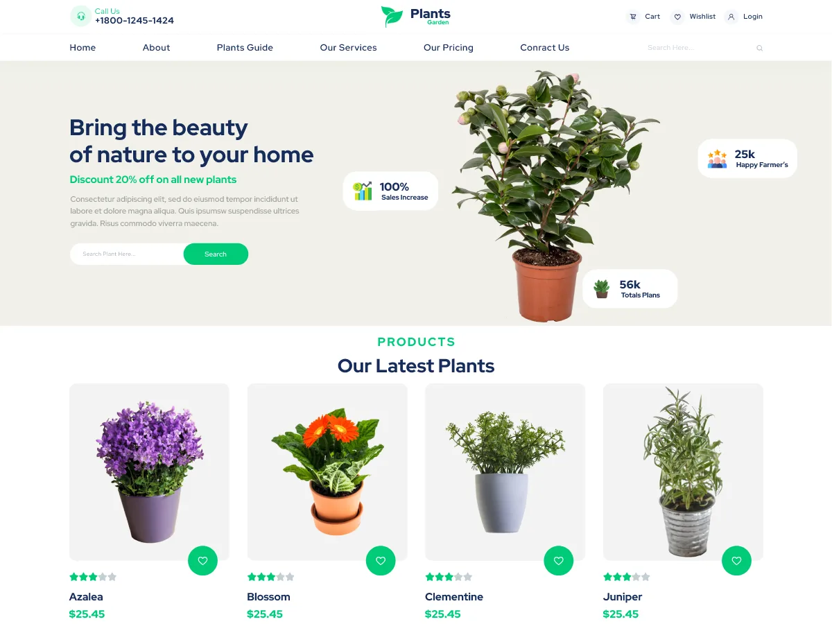 Plant Garden – WordPress theme for plant nursery